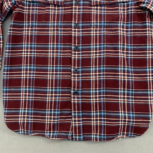 L.L Bean Button Shirt Mens Medium Chamois Cloth Flannel Traditional Fit Plaid - Picture 4 of 15